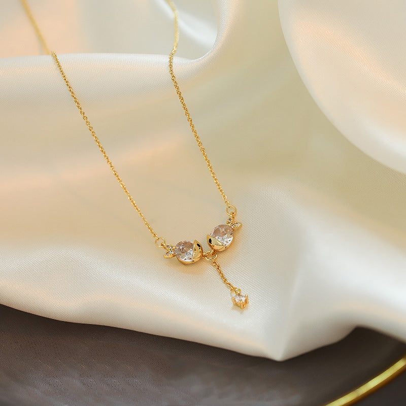 New Fashion Trending Cold Style Personalized Bow Sweet Geometry Necklace