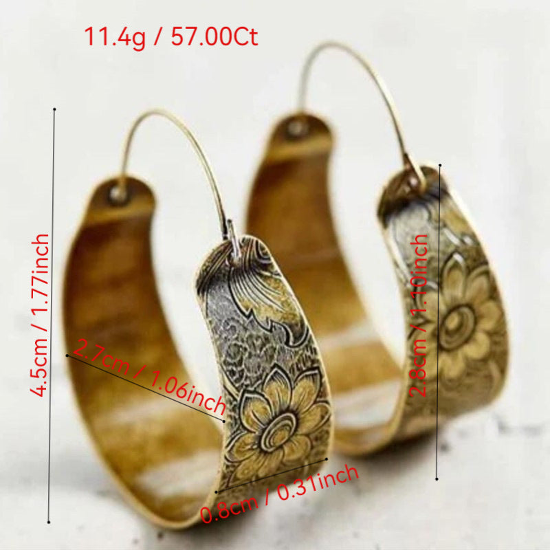 Hollow Pattern Lady Maillard Style Creative Exquisite Personality Trending Earrings