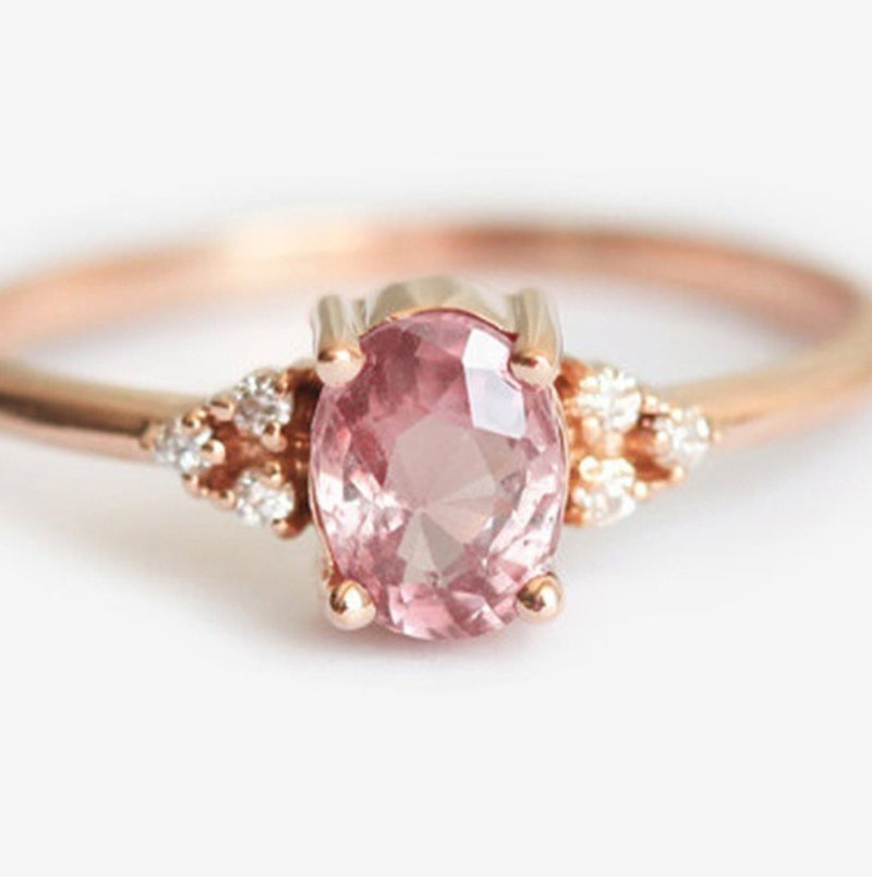 Alloy Inlaid Artificial Gem Geometric Insert Gemstones Diamond Ring