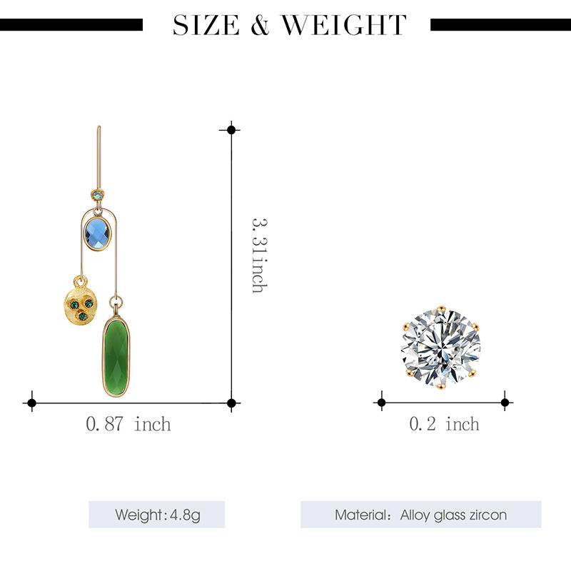 Long Simple Multi-layered Multi-color Gemstones