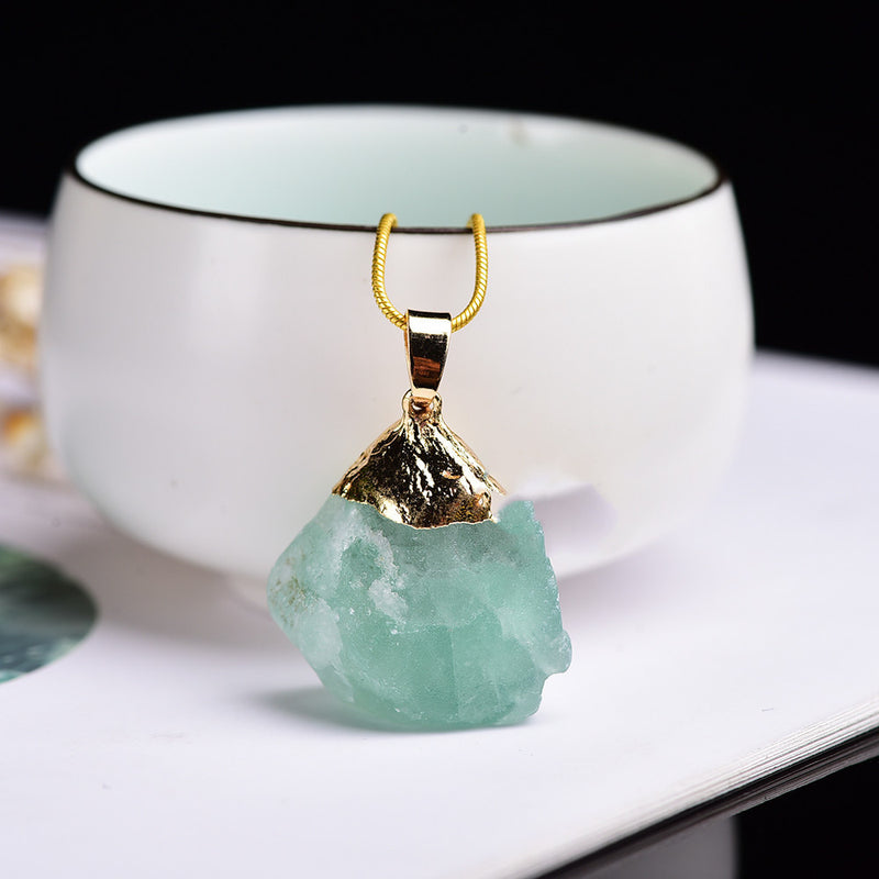 Natural Crystal Pendant Necklace With Gemstones