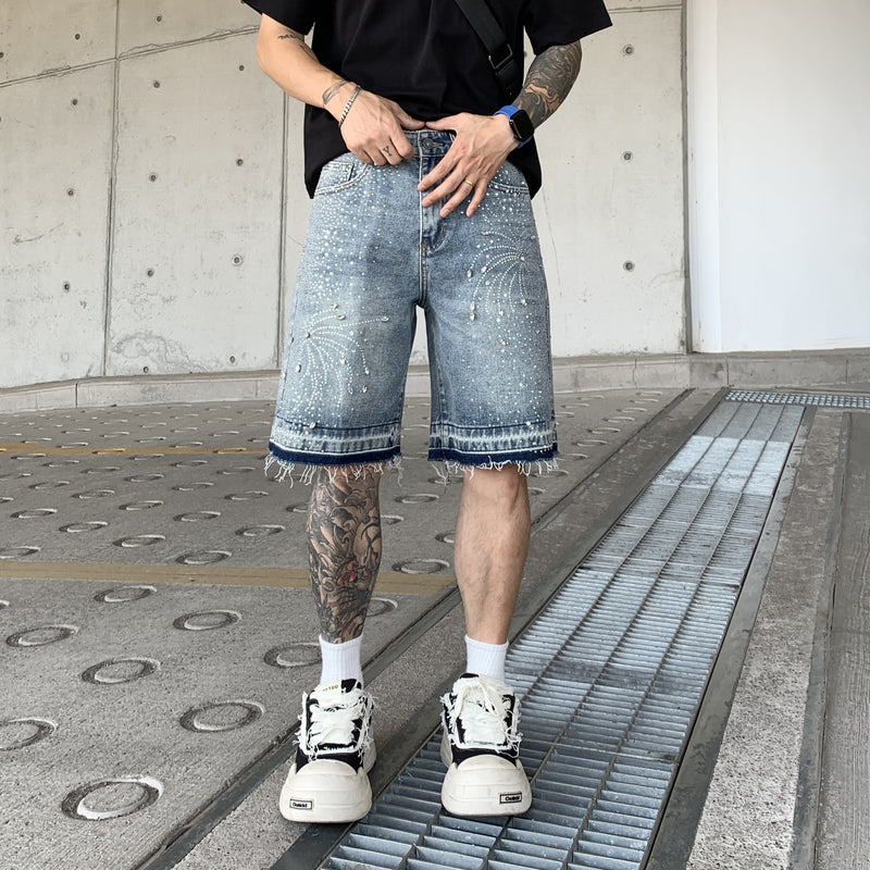 Fashion Work Clothes Gradient Cropped Pants Men